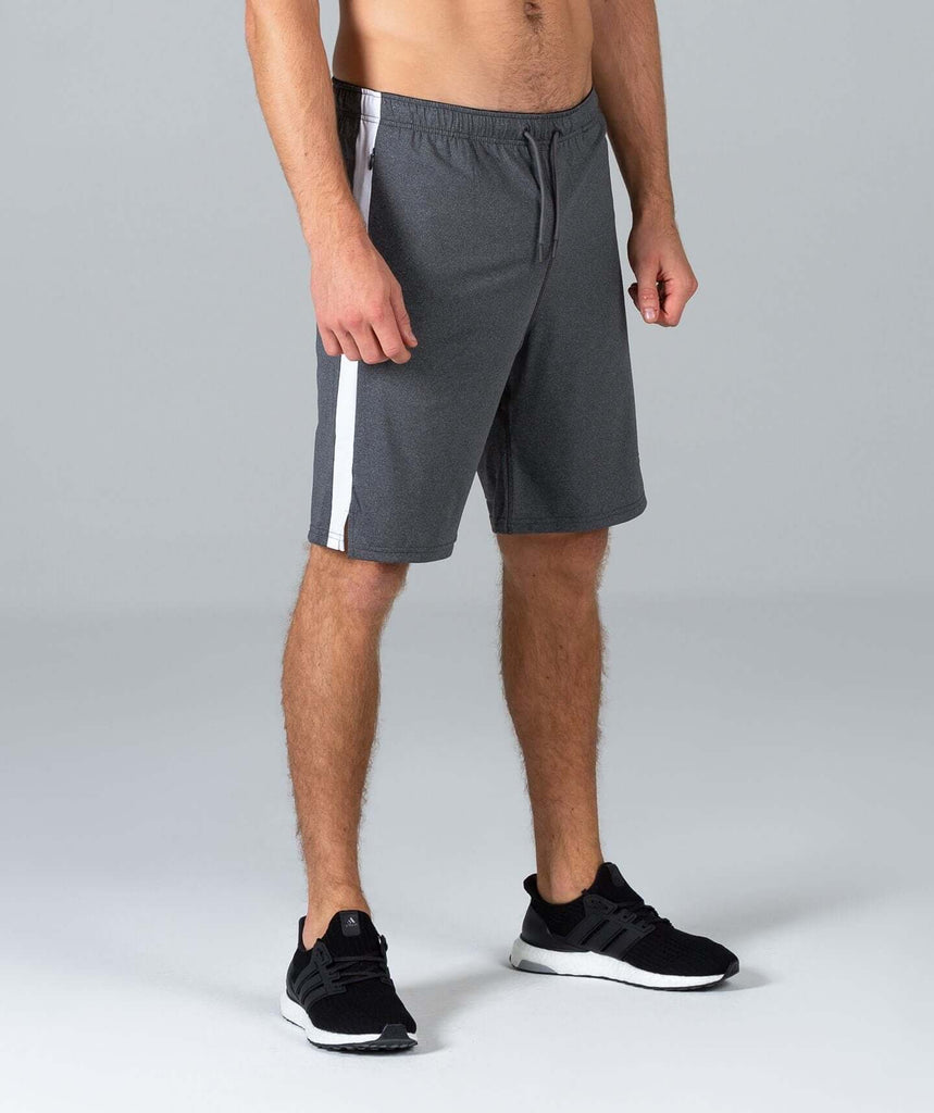 10 Inch Sports Shorts (Grey/White) - Machine Fitness