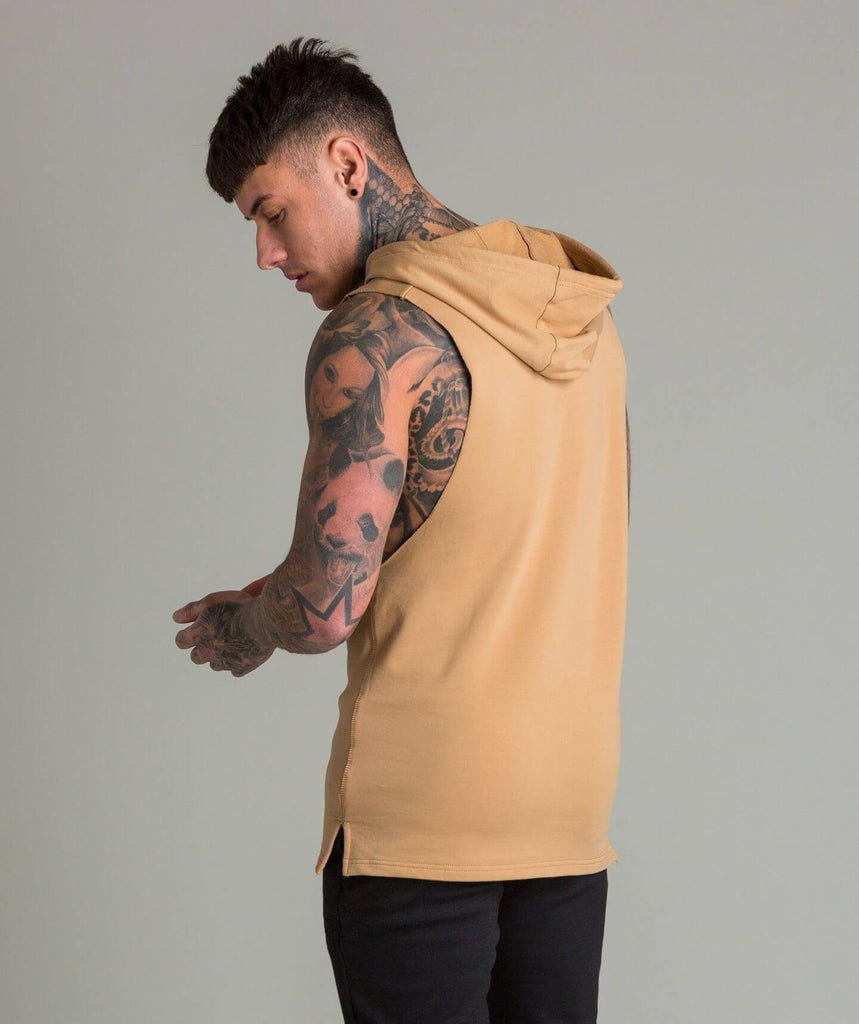 Flow Cut Off Hoodie (French Beige) - Machine Fitness